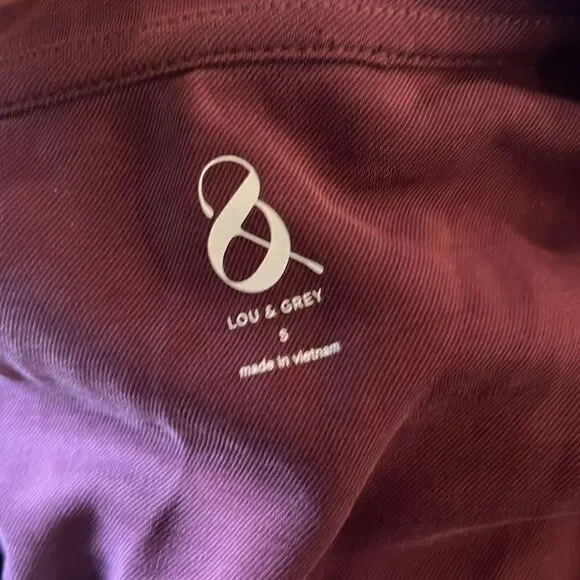 Lou & Grey Sandwashed Midi Pocket Shirtdress, size S - Picture 10 of 12